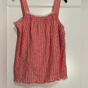Vince Camuto strap, Tank, red and white stripes size XL.